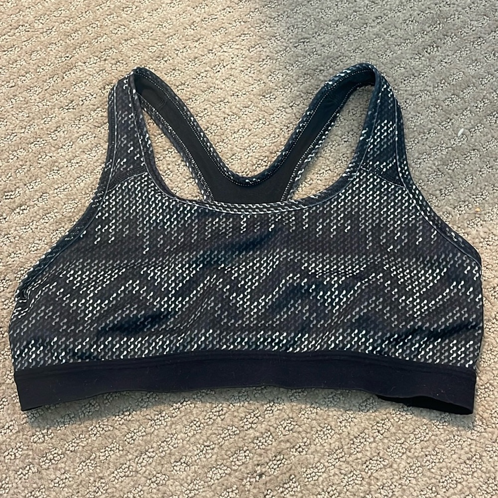 Nike dri-fit sports bra size medium black and grey